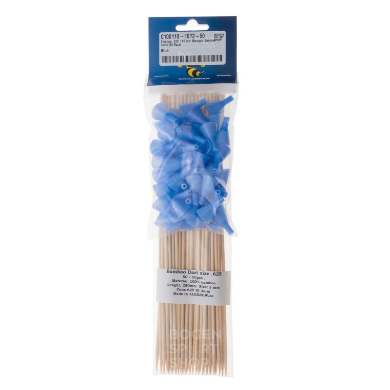 Alexbow Bambus-Pfeile für Blasrohre Kaliber .625 / 16 mm (50 Stück)