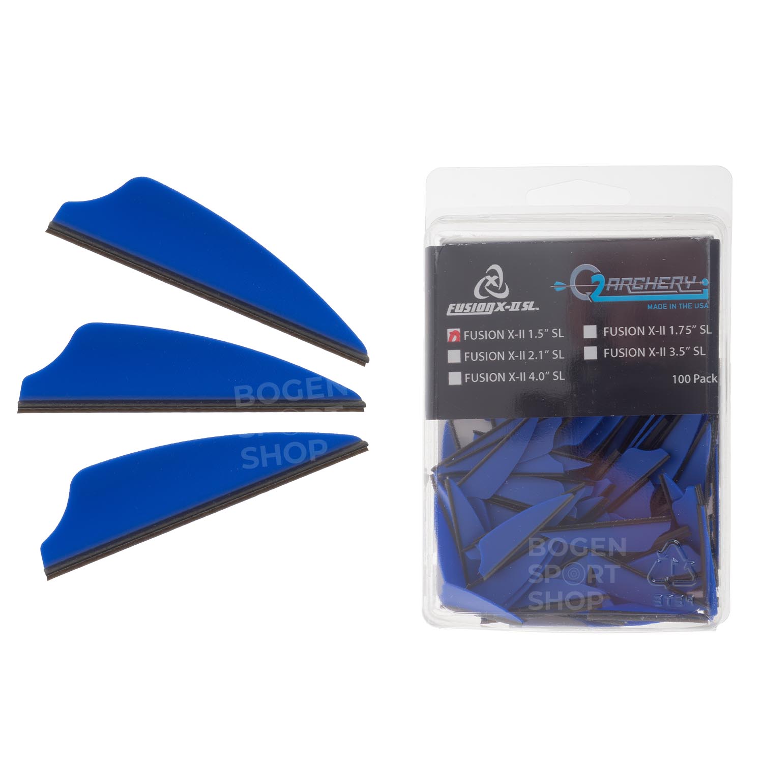 Q2i Fusion X-II Vanes Blue 3 in. 100 pk. main image 0