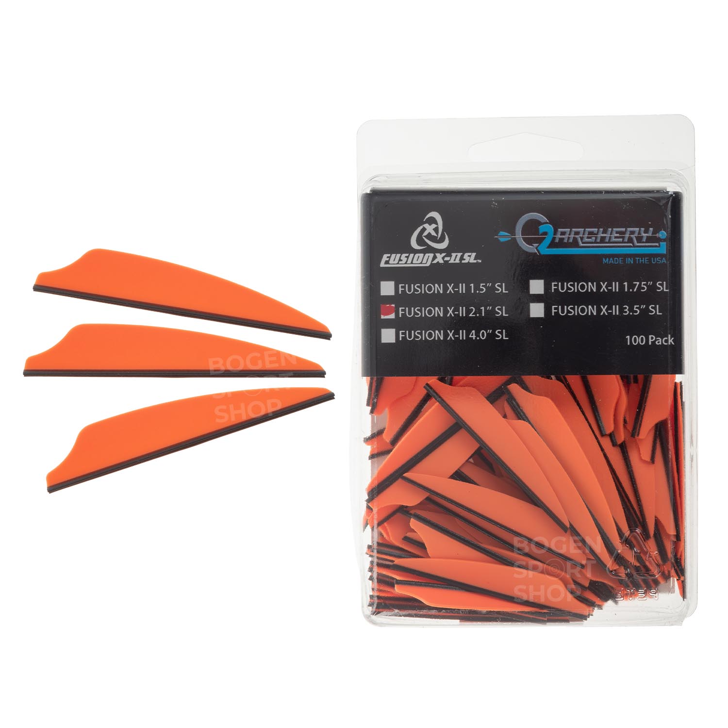 Ailettes Q2I Tir à L'arc Fusion X-II 1,75" Vert Fluo – Pack De 36