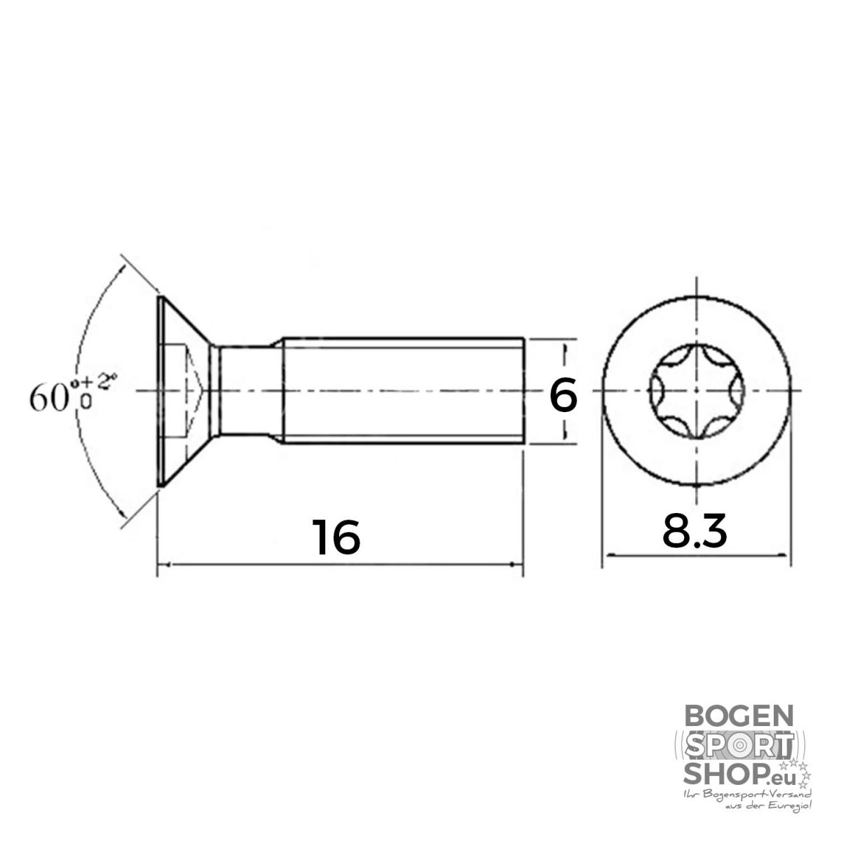 BSS Konterschraube für Tiller M6