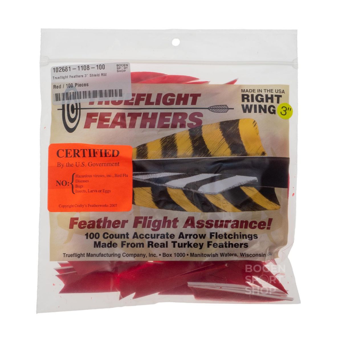 Trueflight Feathers 3" Shield RW